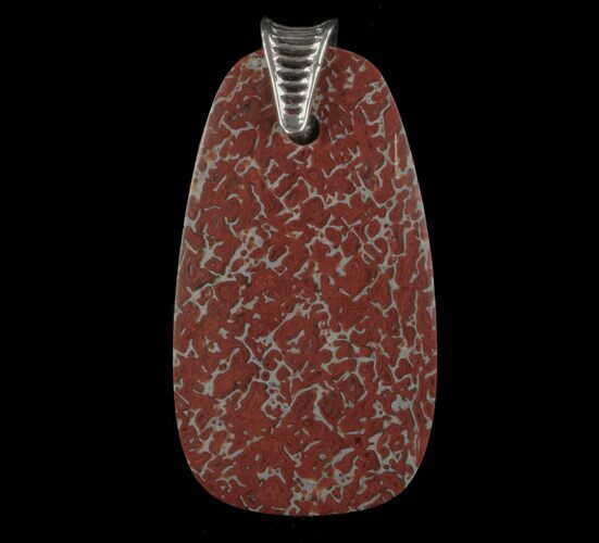 Large, Ruby Red Dinosaur Bone (Gembone) Pendant #54088